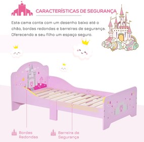 Cama Infantil acima de 3 Anos Cama para Crianças de Madeira com Barrei
