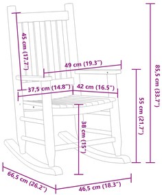 Cadeiras de baloiço infantis 2 pcs álamo maciço branco