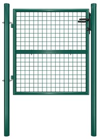 Portão de jardim de aço galvanizado SONGMICS GGD150G01 com fechadura, maçaneta e chave, 106 x 100 cm (C x A), verde