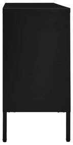 Aparador Lita em Aço e Vidro Temperado de 105 cm - Preto - Design Mode