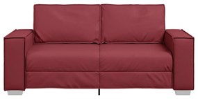 Sofá Loveseat vidaXL Vinho 140 cm em Couro Sintético
