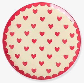 Prato de bolo FAVORITE HEARTS rice para crianças pequeno vermelho