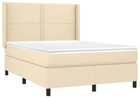 Cama com molas/colchão 140x190 cm tecido cor creme