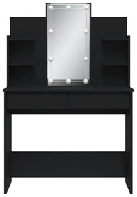 Toucador com luzes LED 96x40x142 cm preto