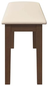 Banco 110 cm madeira seringueira maciça castanho