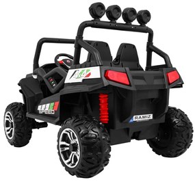 Carro elétrico para Crianças 2 Lugares Grand Buggy 24V 4x4 LIFT STRONG Rodas Espuma EVA, Assento couro ecológico Branco