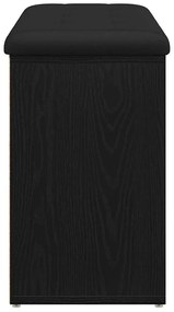 Banco de Armazenamento vidaXL Preto Carvalho 80x30x48 cm Madeira Engen
