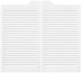 Portas de batente design de persiana 2-Par 90x80 cm branco