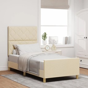 Cama vidaXL Creme 90x190 cm Tecido