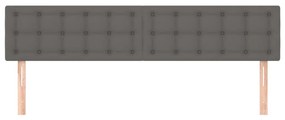 Cabeceira de cama 2 pcs couro artificial 100x5x78/88cm cinzento