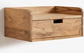 Mesinha De Cabeceira Flutuante 45x30 Cm Em Madeira De Acácia Narbona Castanho Acácia Rústico - Sklum