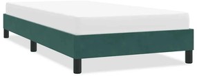 Estrutura de cama sem colchão 80x220cm veludo verde-escuro