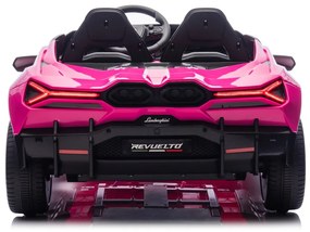 Carro elétrico para Crianças 2 Lugares Lamborghini Revuelto XL STRONG 24V, Rodas AR bombeado, Assento Couro ecológico Rosa