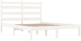 Estrutura de cama 200x200 cm pinho maciço branco