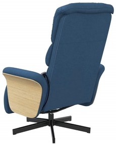 Cadeira de massagens reclinável c/ apoio de pés tecido azul