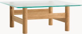 Mesa de centro em madeira de carvalho com tampo de vidro Brasilia
