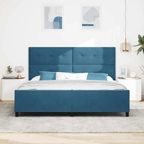 Cama vidaXL Azul Escuro 200x200 cm Veludo