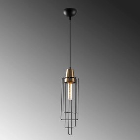 Candeeiro de Teto Wire – Preto – 12 x 12 cm, Altura 136 cm
