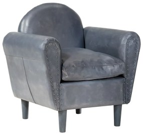 vidaXL Poltrona 77x65x79 cm couro genuíno cinzento