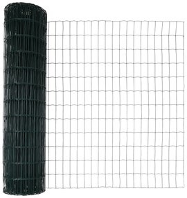 Cerca Euro com 13 Postes 1.2x25 m Aço Galvanizado Verde