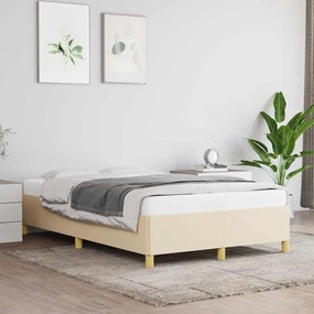 Estrutura de cama sem colchão 120x190 cm tecido creme