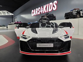 Carro elétrico infantil Audi RS6 Avant GT 12V 4x4 , telecomandado, pneus de EVA, assento em pele Branco