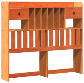 Cama c/ estante sem colchão 120x200cm pinho maciço castanho-mel