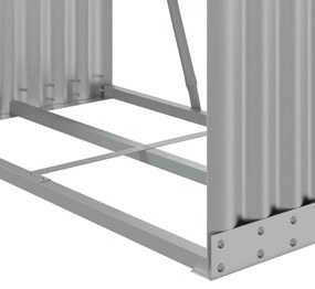 Suporte de lenha 80x45x120 cm aço galvanizado prateado