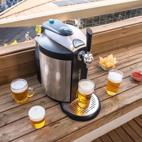 Dispensador de cerveja BeerFlow Steel 5000 com acabamento em aço inoxidável e com temperatura ajustável de 2 ˚C a 12 ˚C
