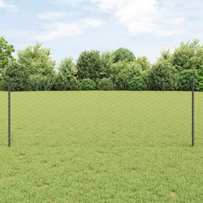 Postes de Cerca vidaXL 11 pcs U-Channel Cinza 80 cm Aço