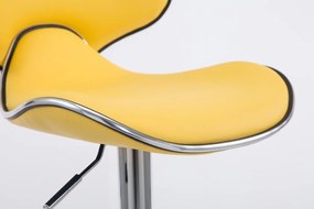 Banco de bar Las Vegas em couro sintético e com estrutura cromada 46 x 88-108 x 49 cm Amarelo