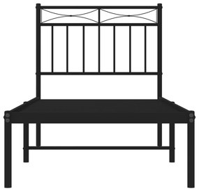 Estrutura de cama com cabeceira 80x200 cm metal preto