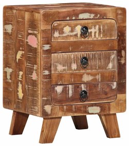 Mesa de cabeceira 37x32x50 cm madeira recuperada maciça