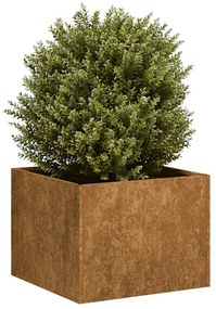 vidaXL Floreira enferrujada 40x40x30 cm aço resistente