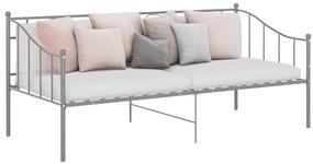 Sofá-cama 90x200 cm metal cinzento