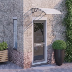 153589 vidaXL Toldo para porta 100x80 cm policarbonato cinzento/transparente