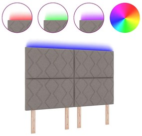 Cabeceira LED vidaXL Design Blocos de Diamante Taupe 160 cm Tecido