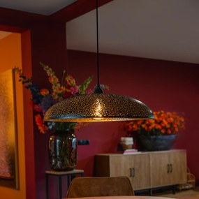 Candeeiro de suspensão oriental preto com dourado 60 cm - Japke