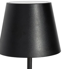 Candeeiro de Mesa Preto Incl. LED Dimerizável e Recarregável IP54 - Murdock Moderno