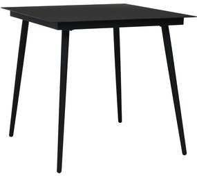 Conjunto de jantar para jardim 5 pcs vime PVC preto