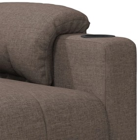 Poltrona de massagens tecido cinza-acastanhado