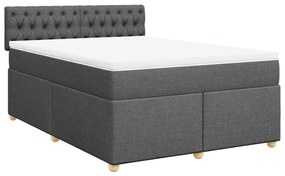 Cama com molas/colchão 140x200 cm tecido cinzento-escuro