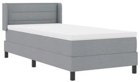 Cama Box com Colchão - Cinza Claro, 100 x 200 cm, Tecido