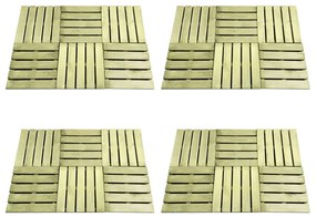 vidaXL Ladrilhos de pavimento 24 pcs 50x50 cm madeira verde