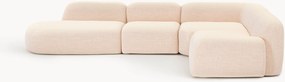Sofá de canto modular XL em bouclé com chaise longue Wolke