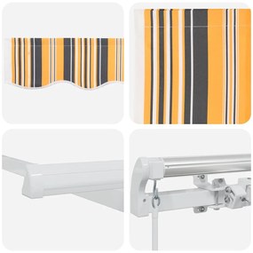 Toldo Retrátil Manual Listrado Multicolorido 500x350 cm