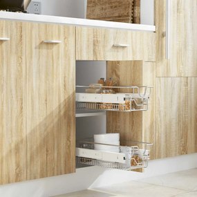 Cestos de arame extraíveis 2 pcs 300 mm prateado