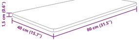 Bancada p/ WC 80x40x1,5 cm madeira tratada castanho-escuro