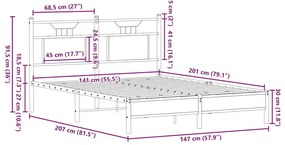 Estrutura cama s/ colchão derivados de madeira carvalho sonoma