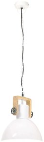 Candeeiro suspenso industrial redondo 25 W 30 cm E27 branco